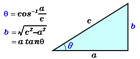 底辺と斜辺から角度と高さを計算